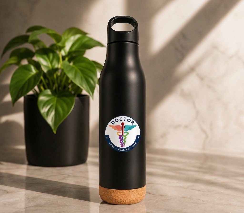 Premium Doctor Matt Black Stainless Steel Bottle