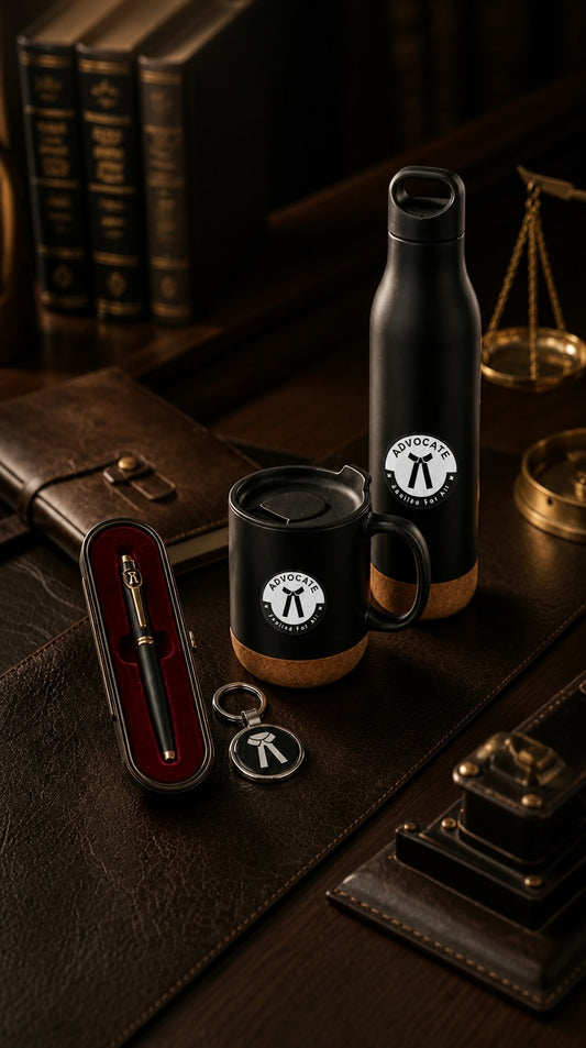 Premium  Chartered Accountant Gift Set with Silver Keychain (Set of 4)