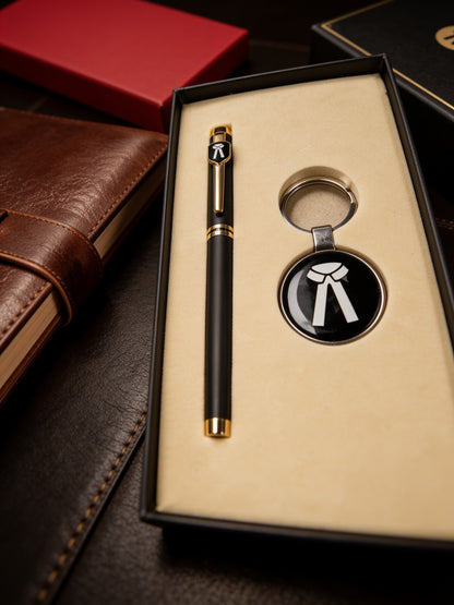 Premium Advocate Signature Pen Silver & Keychain