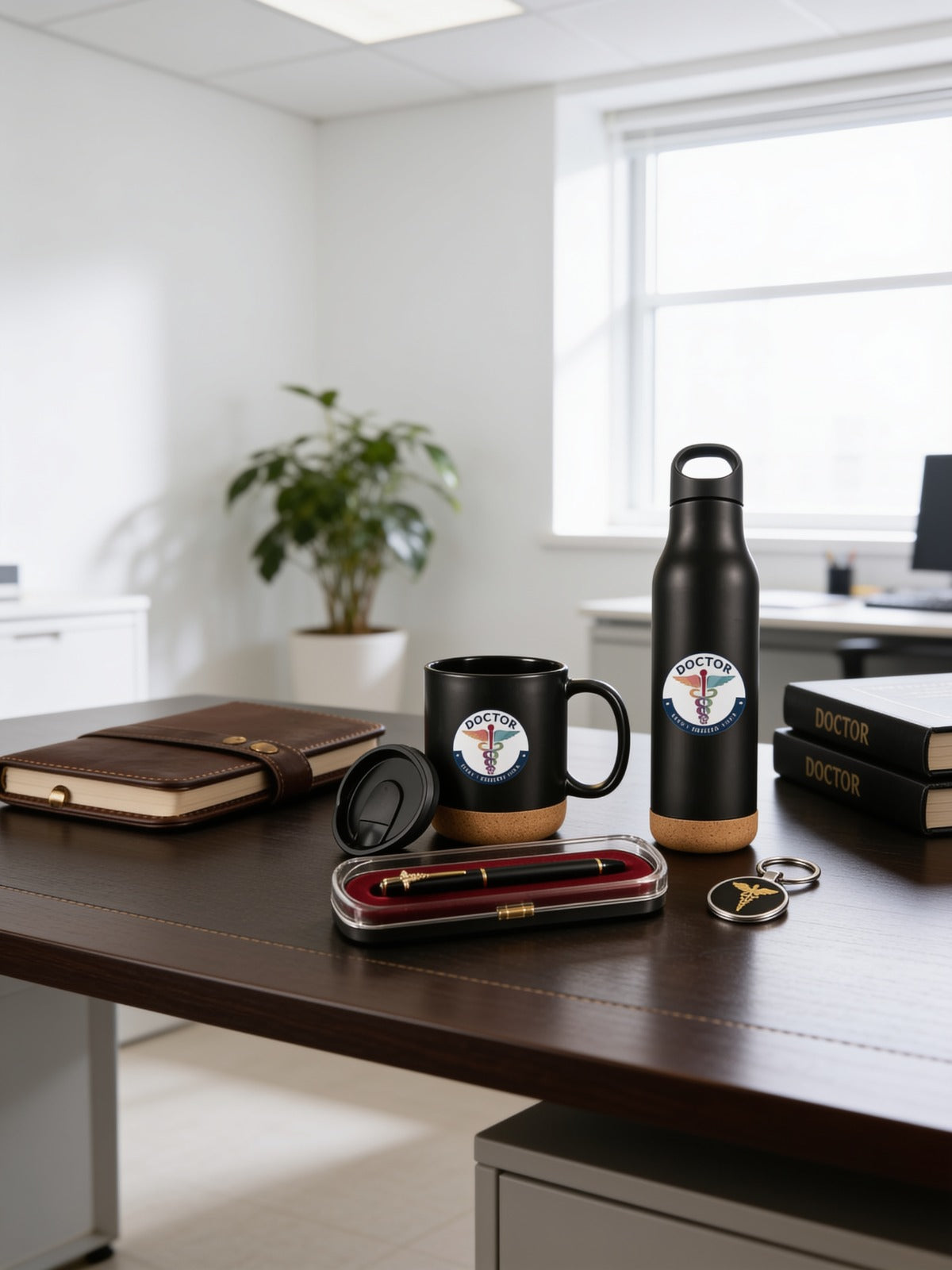 Premium  Doctor Gift Set with Silver Keychain (Set of 4)