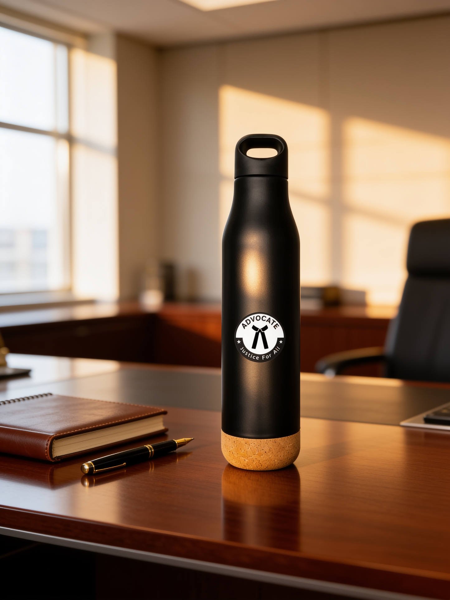 Premium  Advocate Matt Black Stainless Steel Bottle