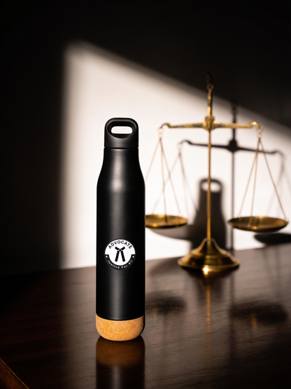 Premium  Advocate Matt Black Stainless Steel Bottle
