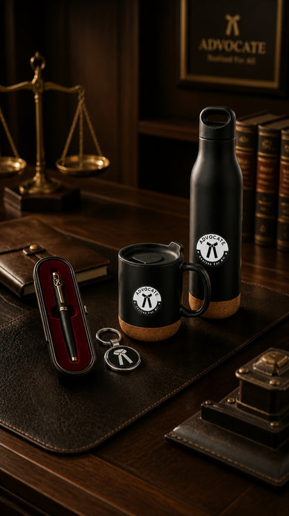 Premium  Chartered Accountant Gift Set with Silver Keychain (Set of 4)