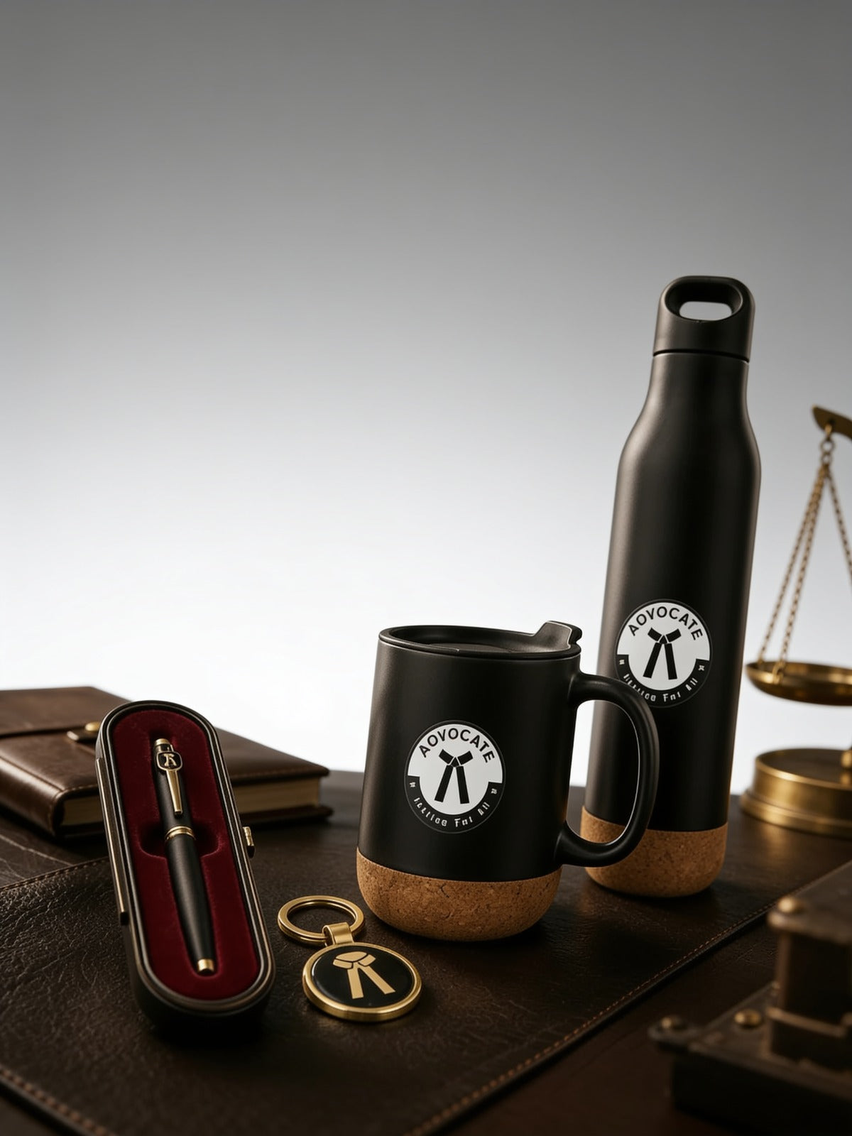 Premium Advocate Gift Set with Golden Keychain (Set of 4)
