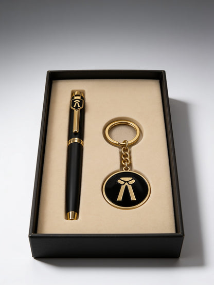 Premium Advocate Signature Pen Golden & Keychain