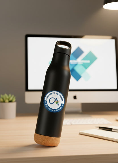 Premium  Chartered Accountant Matt Black Stainless Steel Bottle