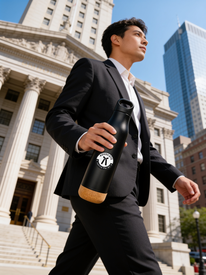 Premium  Advocate Matt Black Stainless Steel Bottle