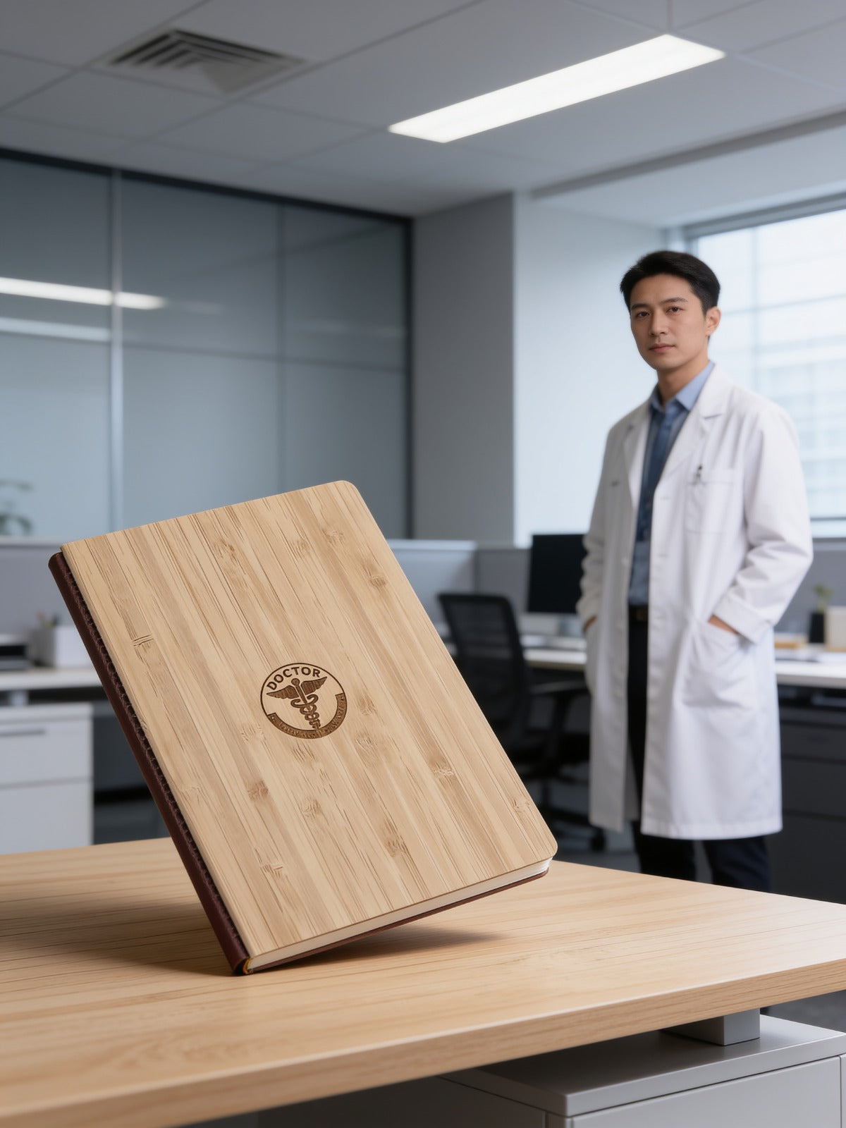 Premium  Doctor Engraved Bamboo Diary
