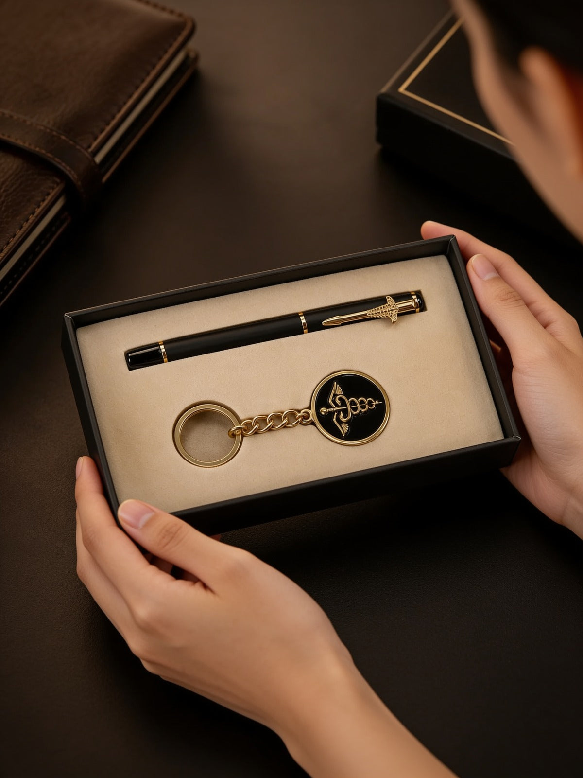 Premium Doctor Signature Pen Golden & Keychain