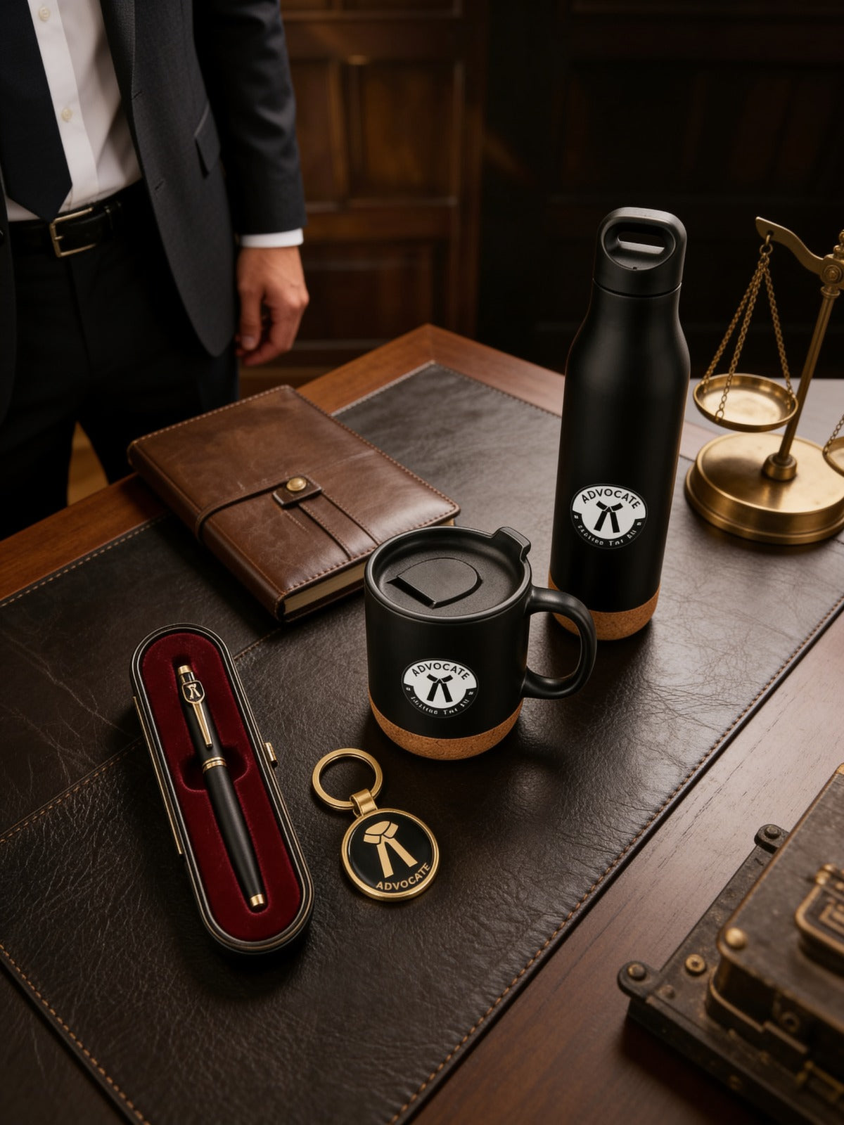 Premium Advocate Gift Set with Golden Keychain (Set of 4)