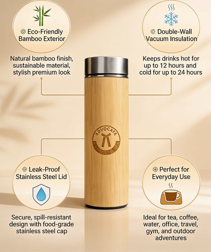Premium  Advocate Engraved Bamboo Bottle