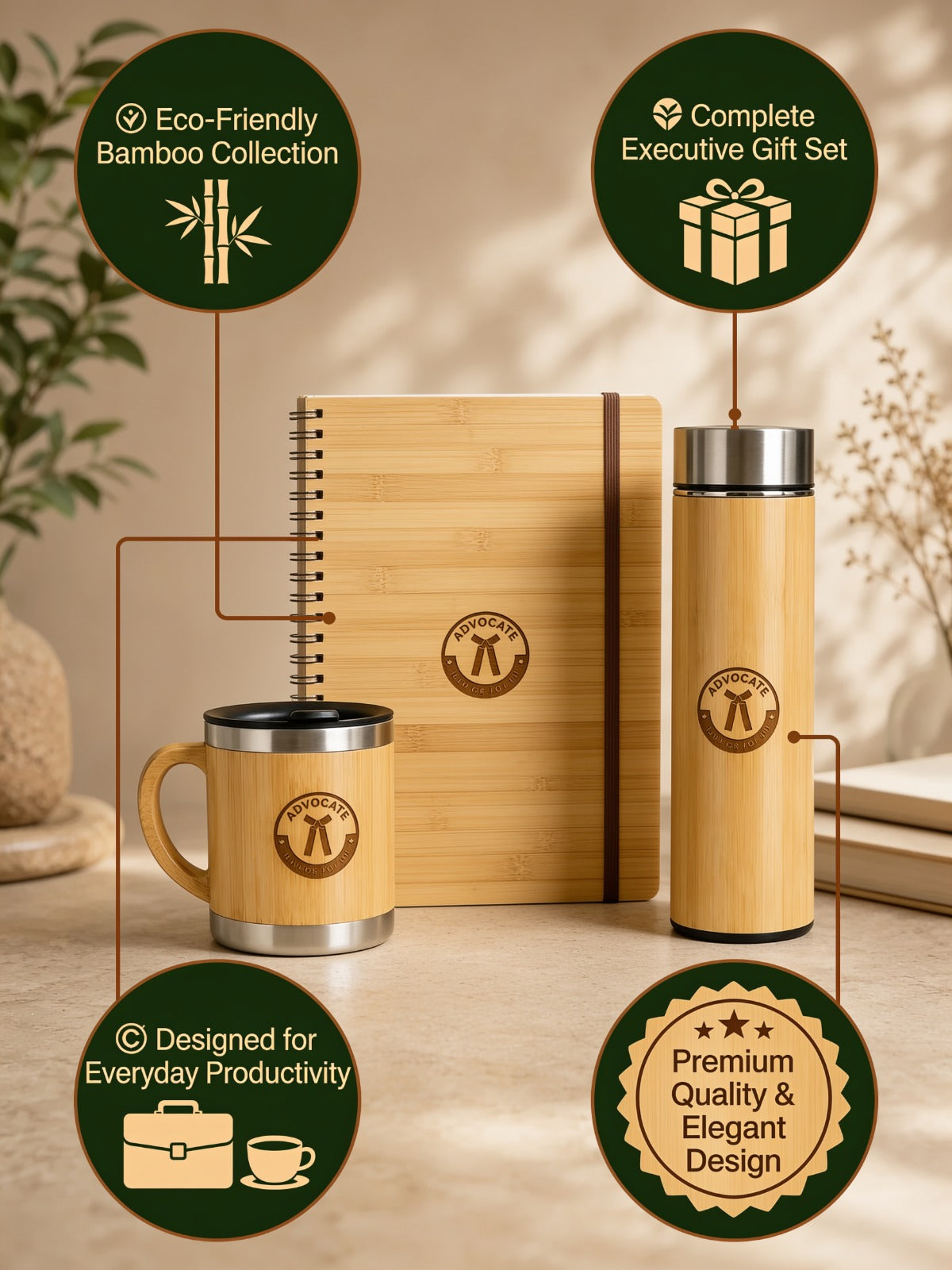 Premium Advocate Eco - Friendly Bamboo Gift Set (Set 3)