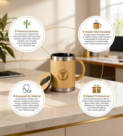 Premium Doctor Engraved Bamboo Mug