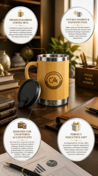 Premium Chartered Accountant Engraved Bamboo Mug