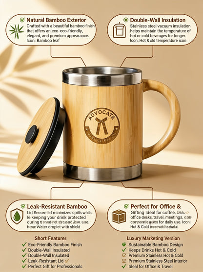 Premium Advocate Engraved Bamboo Mug
