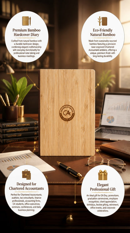 Premium  Chartered Accountant Engraved Bamboo Diary