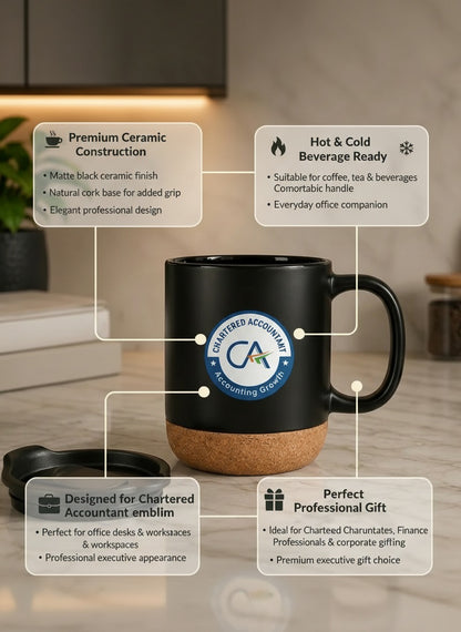 Premium  Chartered Accountant Matt Black Ceramic Mug