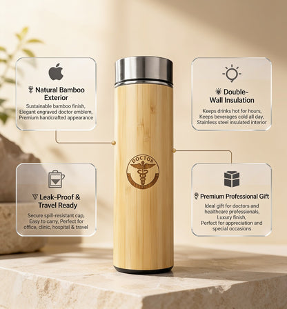 Premium  Doctor Engraved Bamboo Bottle