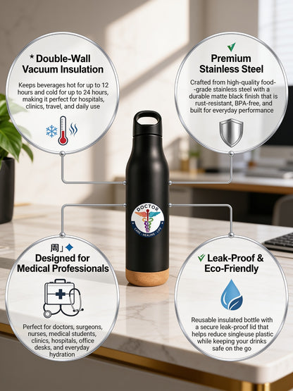 Premium  Doctor Matt Black Stainless Steel Bottle