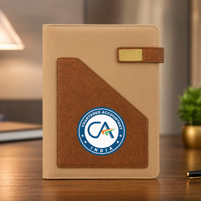 Premium CA India Leather Organizer Notebook