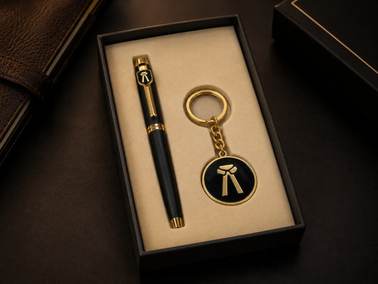 Premium Advocate Signature Pen Golden & Keychain