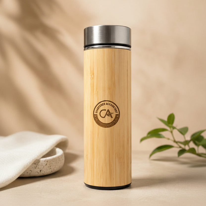 Premium  Chartered Accountant Engraved Bamboo Bottle