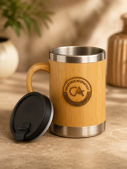 Premium Chartered Accountant Engraved Bamboo Mug