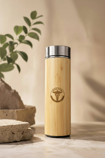 Premium  Doctor Engraved Bamboo Bottle