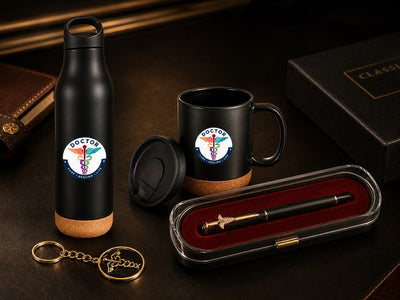 Premium Doctor Gift Set with Golden Keychain (Set of 4)