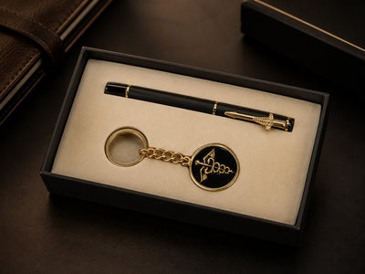 Premium Doctor Signature Pen Golden & Keychain