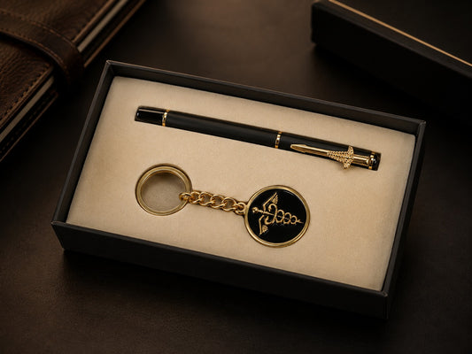Premium Doctor Signature Pen Golden & Keychain