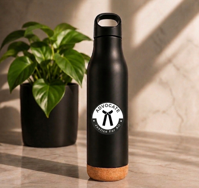 Premium  Advocate Matt Black Stainless Steel Bottle