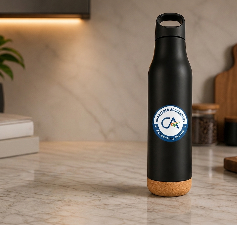 Premium  Chartered Accountant Matt Black Stainless Steel Bottle