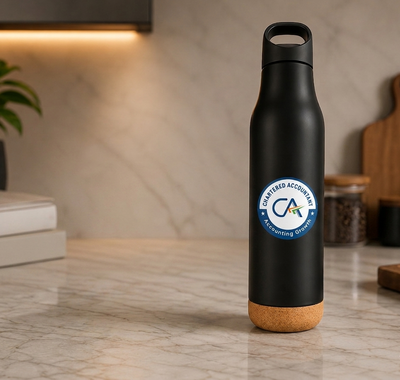 Premium  Chartered Accountant Matt Black Stainless Steel Bottle