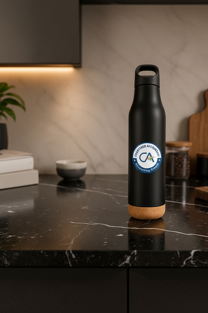 Premium  Chartered Accountant Matt Black Stainless Steel Bottle