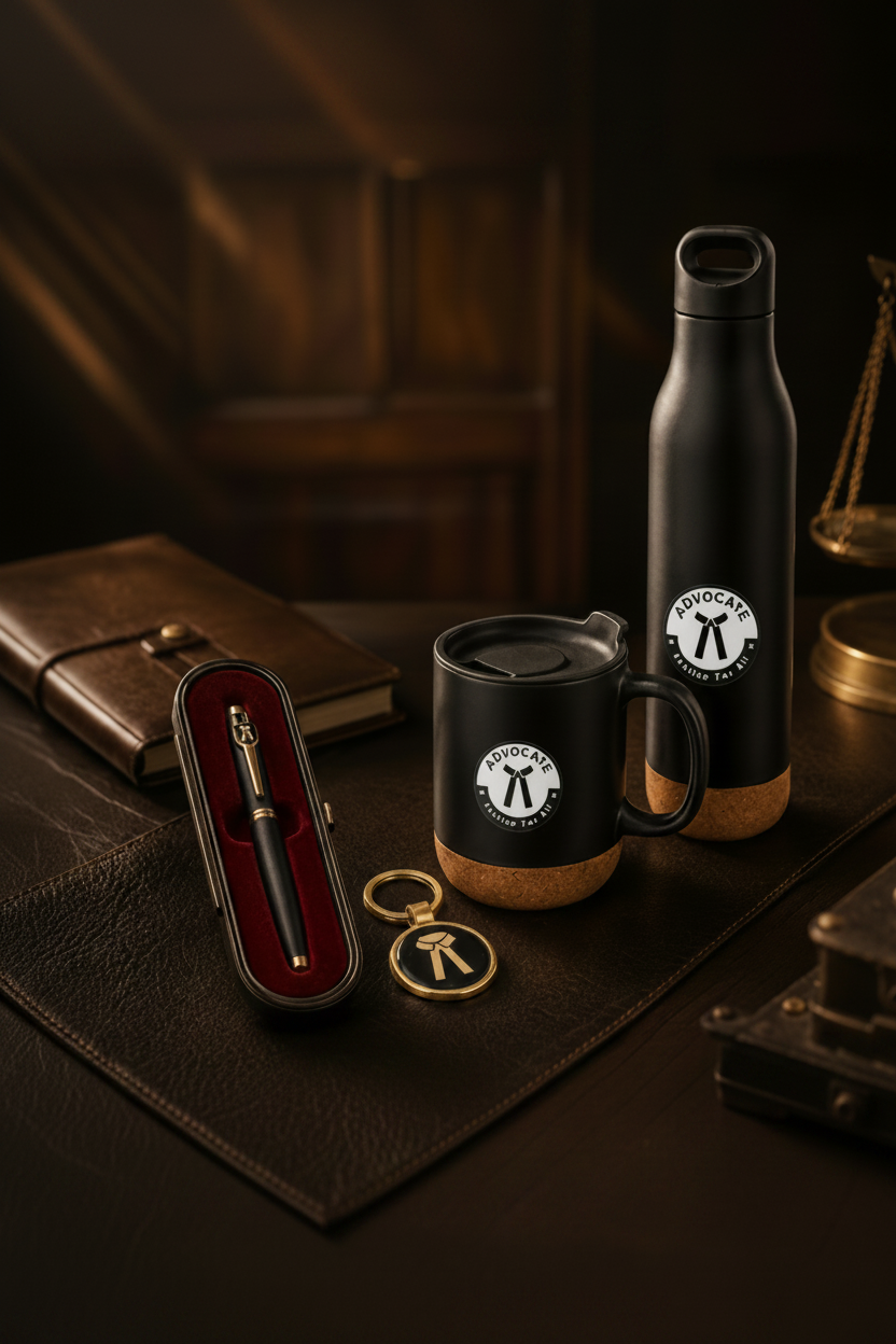 Premium Advocate Gift Set with Golden Keychain (Set of 4)