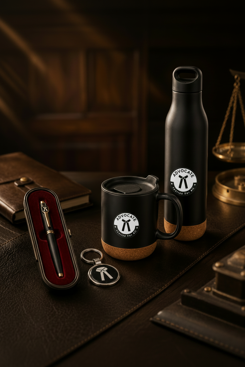 Premium  Advocate Gift Set with Silver Keychain (Set of 4)