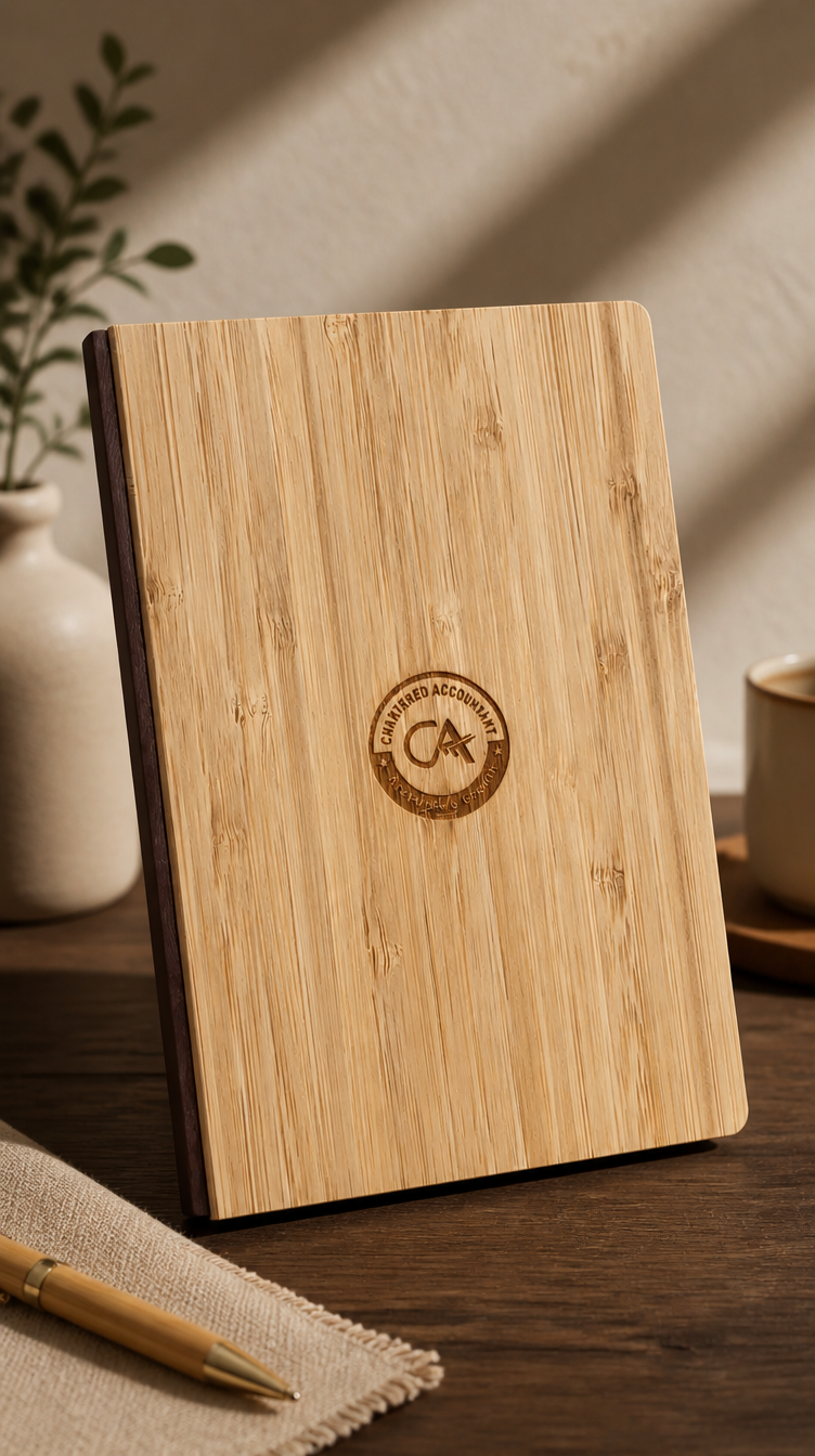 Premium  Chartered Accountant Engraved Bamboo Diary