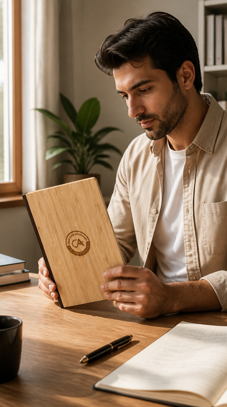 Premium  Chartered Accountant Engraved Bamboo Diary