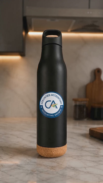 Premium  Chartered Accountant Matt Black Stainless Steel Bottle