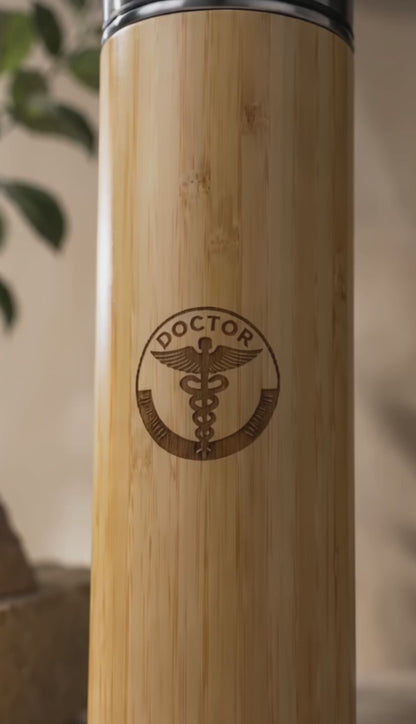 Premium  Doctor Engraved Bamboo Bottle