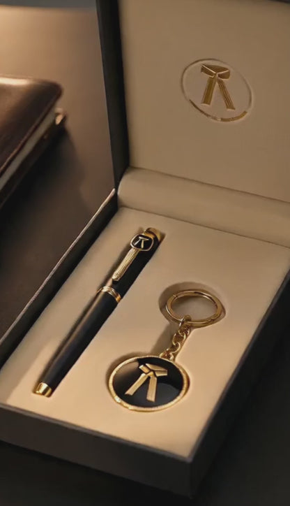 Premium Advocate Signature Pen Golden & Keychain