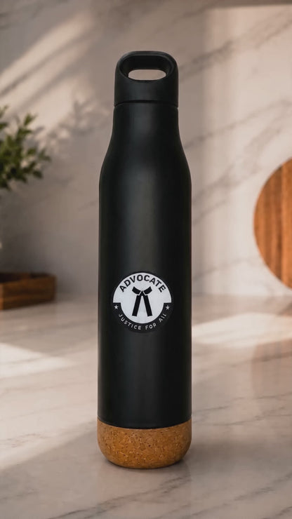 Premium  Advocate Matt Black Stainless Steel Bottle